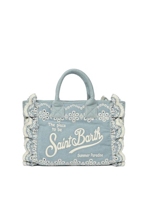Borsa Colette Volant in cotone sangallo Denim chiaro Mc2 Saint Barth | COL002702535L